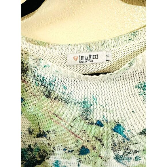 Luisa Ricci Women's Knit Watercolor Sweater Size S Dolman Sleeves Made In Italy - Picture 2 of 3
